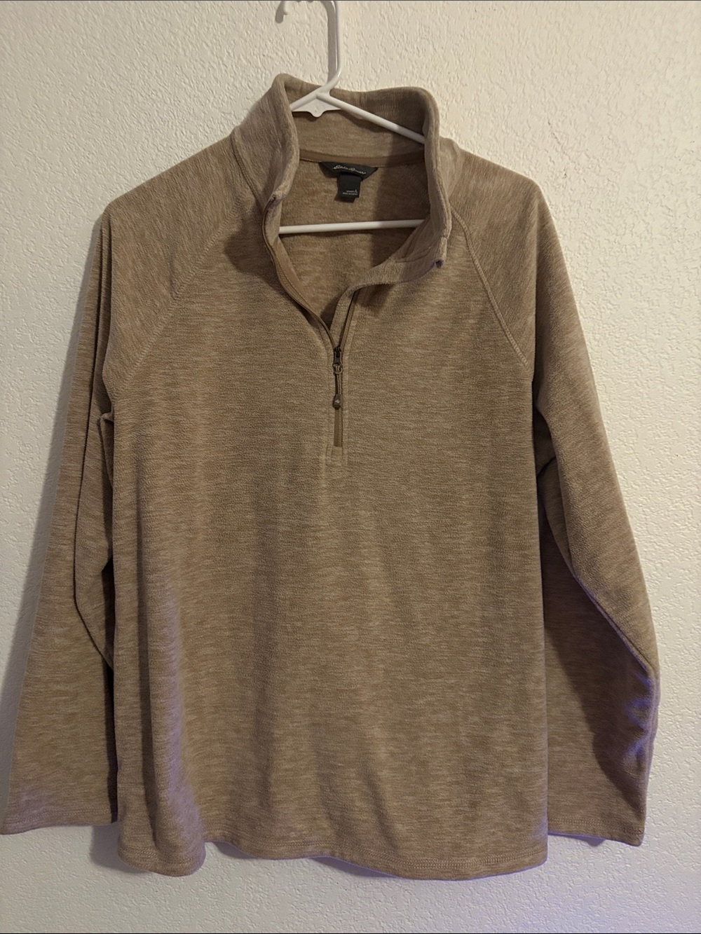 Eddie Bauer Men's Half‑Zip Sweater in Taupe Brown